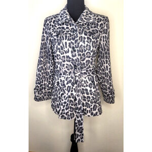 Linea by Louis Dell'Olio Animal Leopard Print Belted Lined Jacket XS